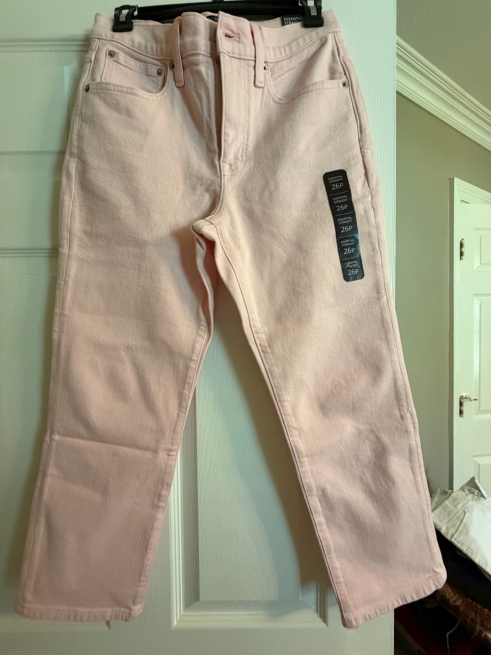 J. Crew Straight Leg Jeans in Pale Pink